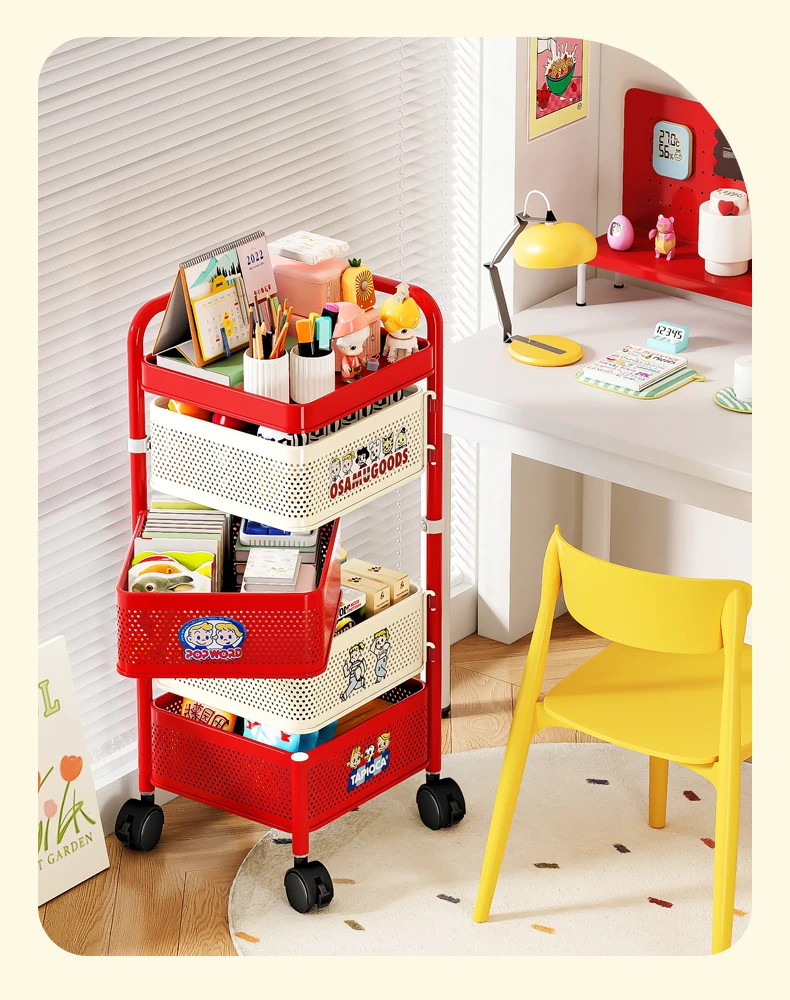 

Dopamine Rolling Cart, Multi-Layer Snack Storage Rack, Floor Stand Organizer, Kitchen Multi-Tier Storage Trolley