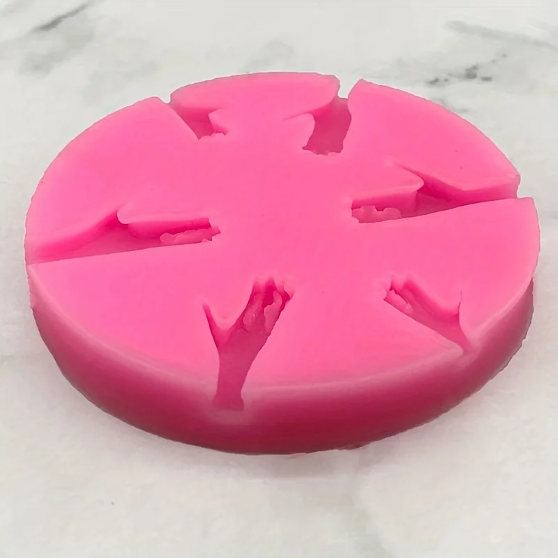 1Pieces6Hole Cute Mini Doll Toy Hand-Shaped Silicone Mold，DIYPudding Chocolate Candy Dessert Fondant Handmade Soap Aromatherapy