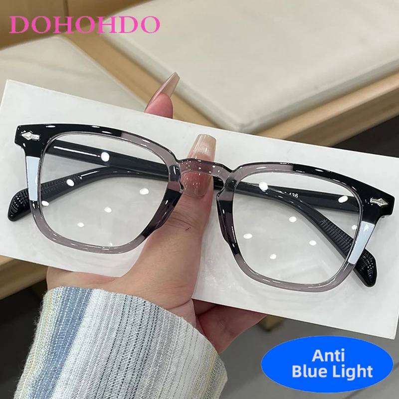 

Classic Brand Designer Square Rice Nail Optical Glasses Men Women Fashion Luxury Computer Anti-Blue Light Protection Spectacle