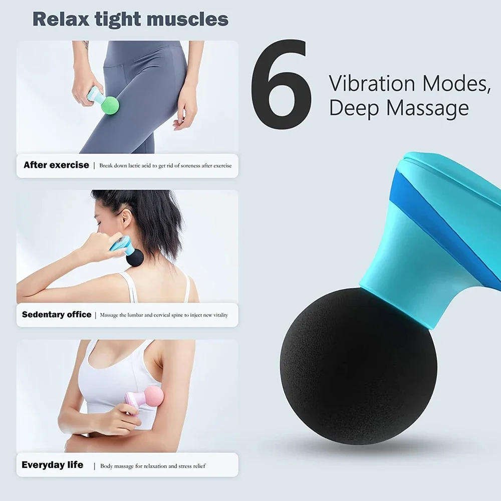 Portable Mini Massage Gun Percussion Vibration Household Full Body Pain Relief, Electric Relaxation Fitness Massage Equipment