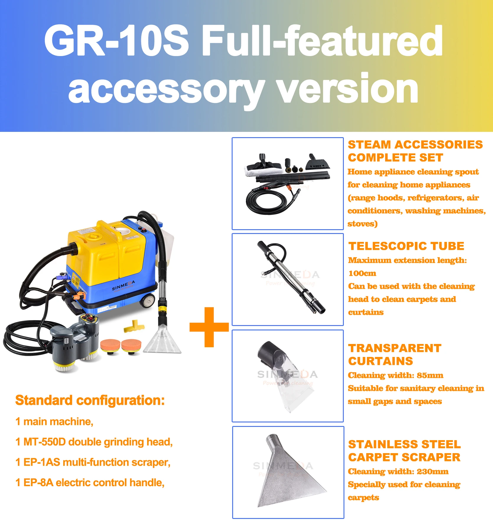 10L Wet Dry Steam Cleaner Sofa Mattress Sea car washing machine carpet cleaning machine cleaning equipment high pressure washer