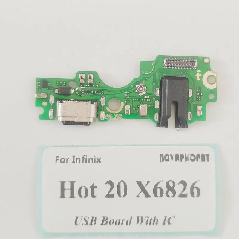 For Infinix Hot 20 X6826 X6826B X6826C USB Dock Charger Port Plug Headphone Audio Jack Microphone MIC Charging Board With IC