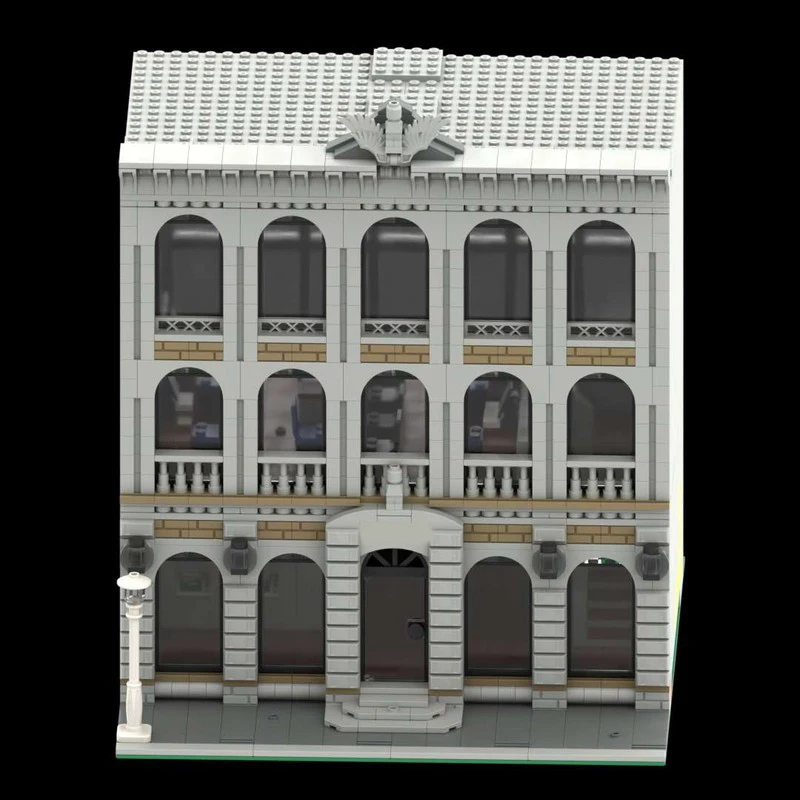 

1858 шт. MOC городской банк, строительный блок, рождественский подарок, вдохновляет неограниченное количество креативных зданий, мастер-серия, коллекционное издание, модель