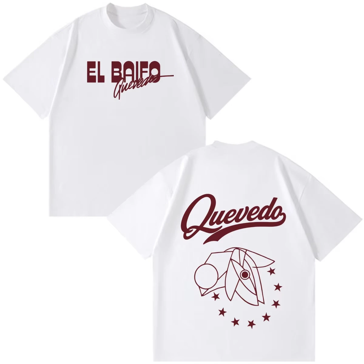Camiseta QUEVEDO EL BAIFO Album 2026 Tour Merch, Moda Masculina e Feminina, Camiseta Casual de Algodão Vintage para o Verão