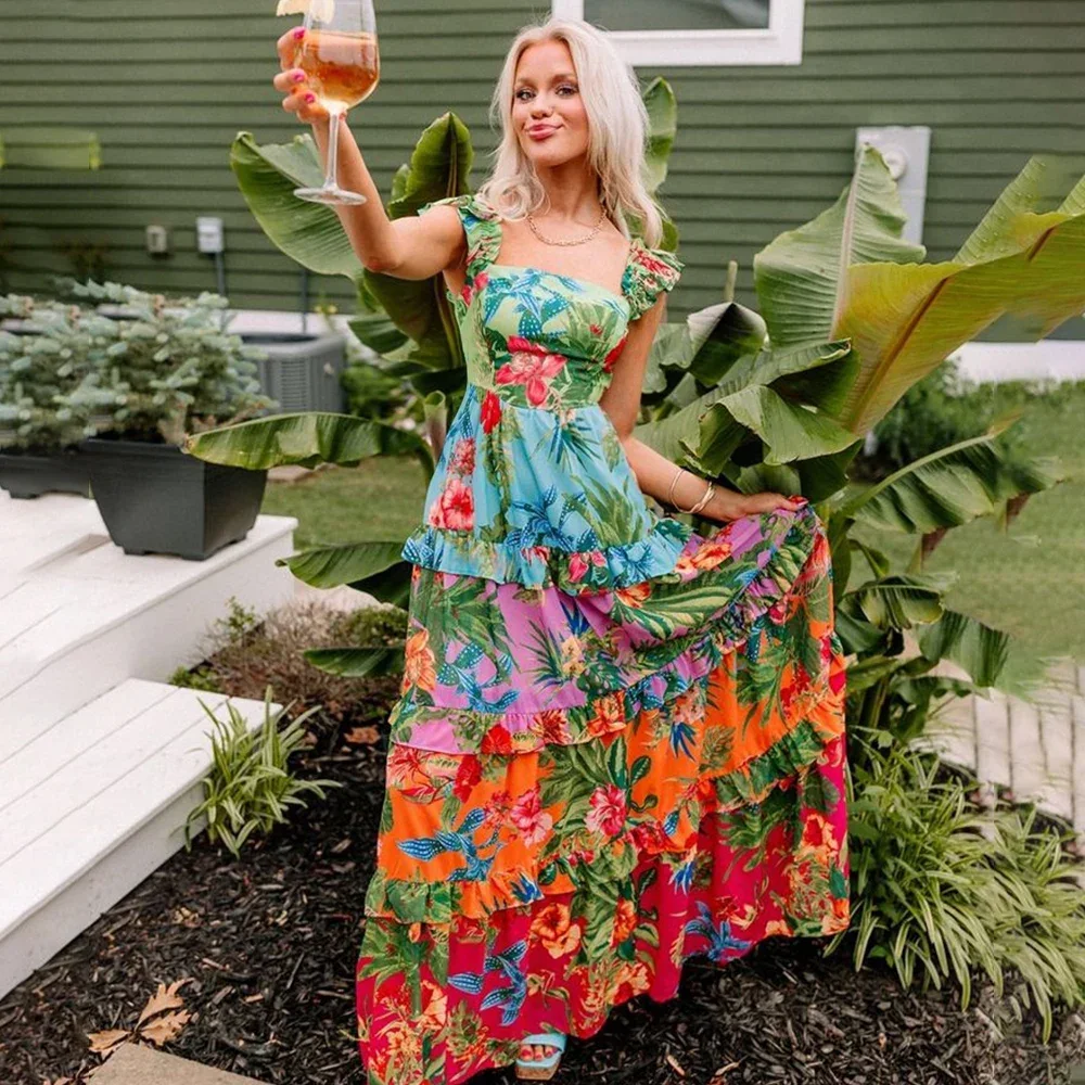 حبال كشكش مطبوعة قطعة واحدة ملابس السباحة والتنورة التخليص بالجملة