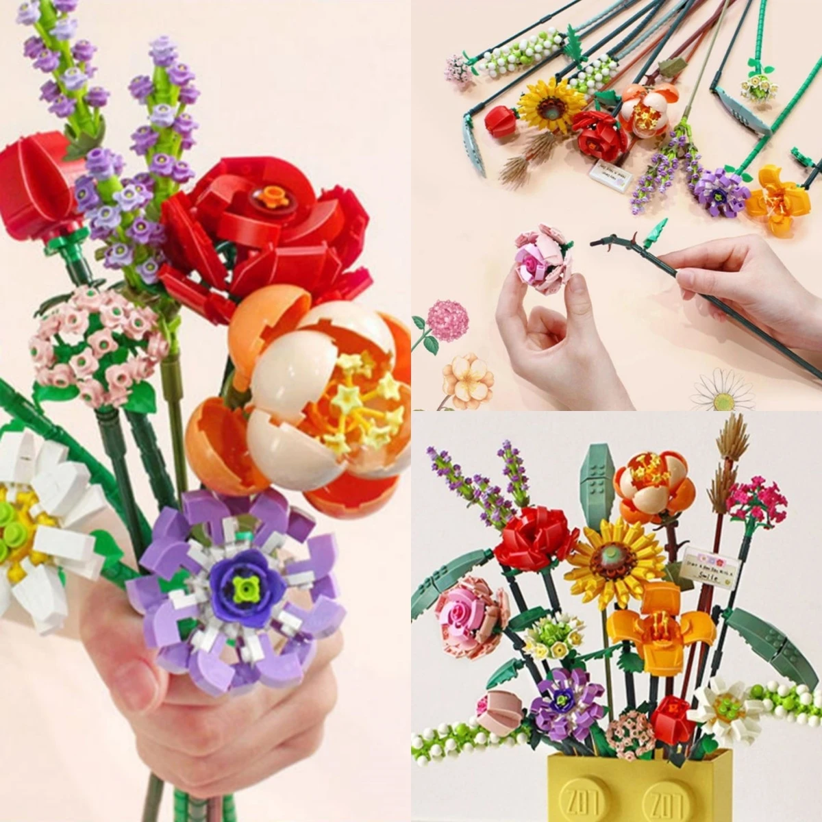 

Конструктор-букет тюльпанов: Модель вечных цветов для сборки, игрушка для детей, подарок, украшение для дома