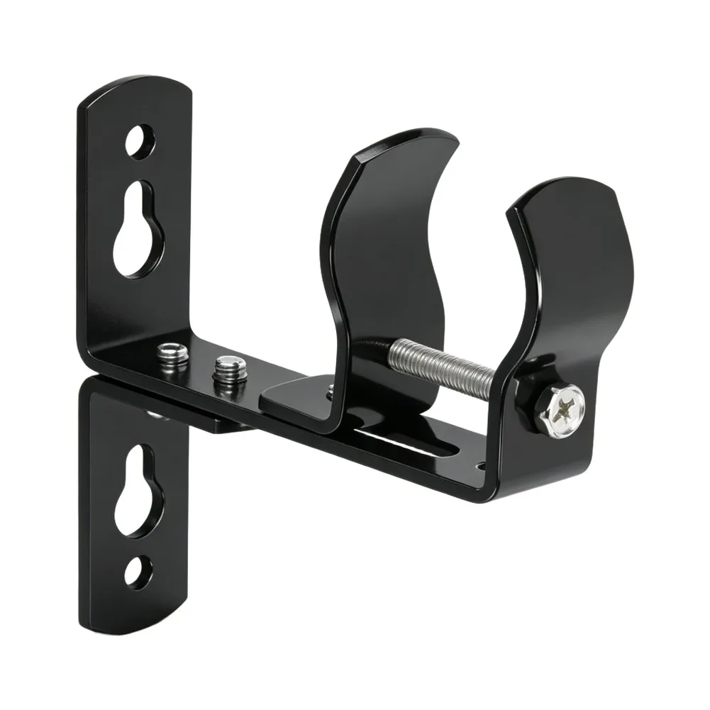 Adjustable Stainless Steel Bracket for Curtain Rods Single Pole Support with Precision Adjustment Screw No Tools Required