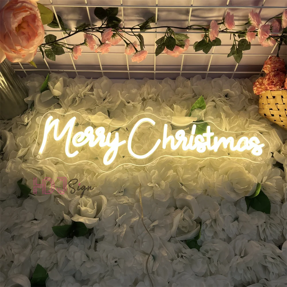 Merry Christmas Neon Led Sign Christmas Night Lights USB for Kids Bedroom Christmas Decoration Party Bar Wall Decor Neon Signs