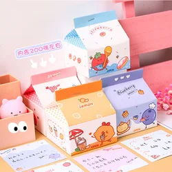 Milk Carton Note Book Ins Cartoon Non-sticky Withdrawable Note Student Cute Hand Account Boxed Note Paper