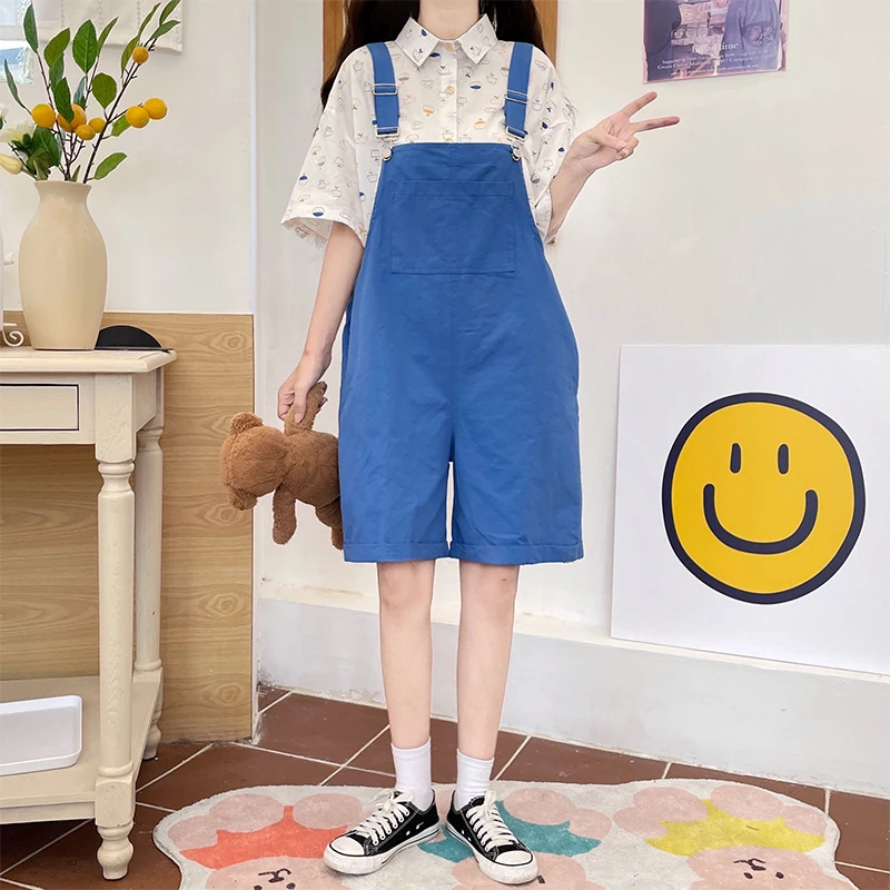 

Женские летние повседневные широкие брюки с бретелями, свободные корейские студенческие универсальные комбинезоны, брюки