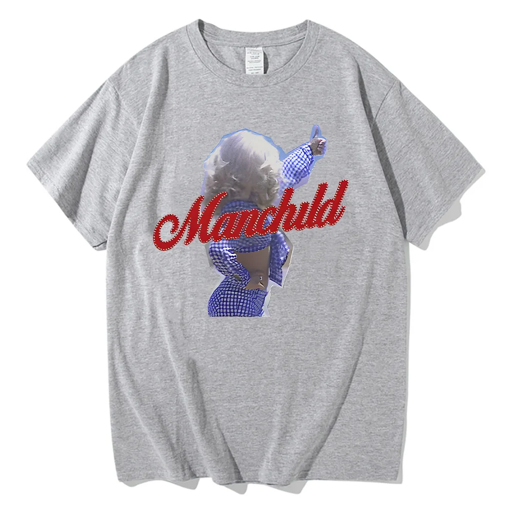 Sabrina Carpenter Manchild T -shirt Women Aesthetic Streetwear Grunge Kawaii University Hip Hop Tees Unisex  Short Sleeve