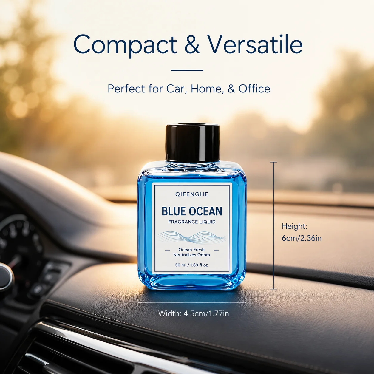 50ml Ocean Scent Aromatherapy Liquid Car Air Freshener Home Diffuser Oil Smoke Mold Odor Eliminator for Toilet Closet Bedroom