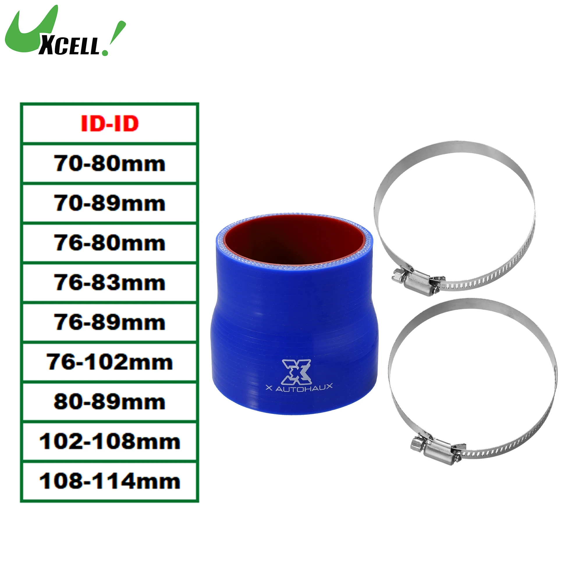 UXCELL 70-80mm 76-80mm 76-83mm ID Silicone Hose Coupler for Car Intercooler Intake Piping Silicone Tube 76mm Length