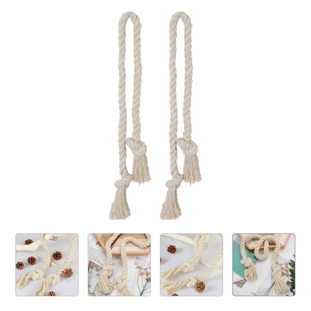 

2Pcs Delicate Curtain Rope Simple Design Cotton Rope Tieback for Easy Curtain Management in Living Room Bedroom