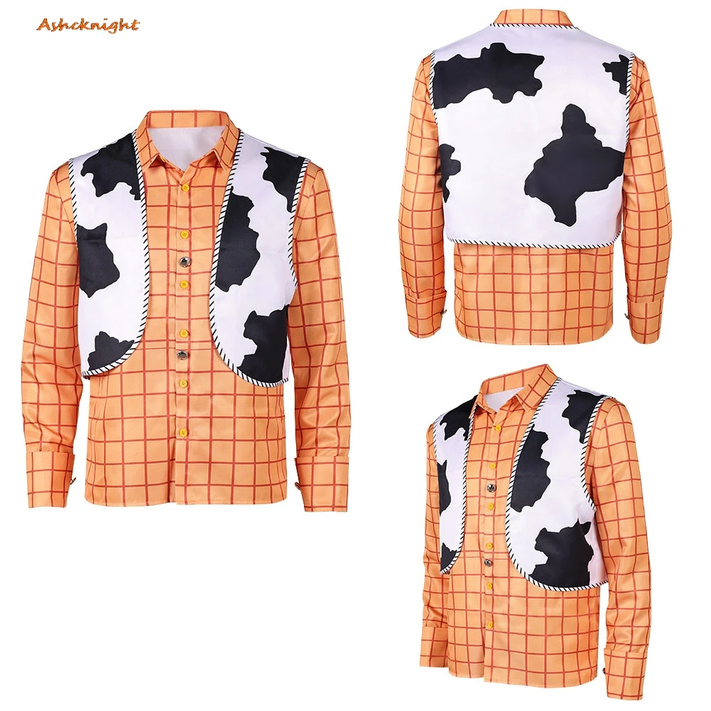 Movie Plush Story Cosplay Woody Shirt Scarf Hat Clothes Men Party Disguise Roleplay Male Outfits Suit Halloween Carnival Costume
