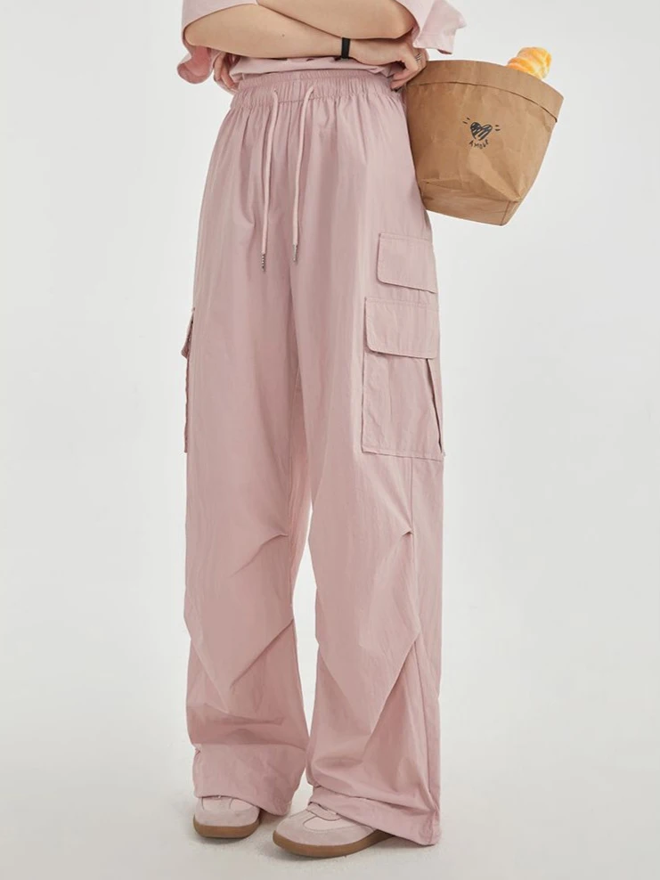 Cargohose für Damen und Mädchen, Winter, Nylon, mit Fleece gefüttert, gepolstert, beliebt, winddicht, Anti-Kälte, warm, Streetwear, Highstreet