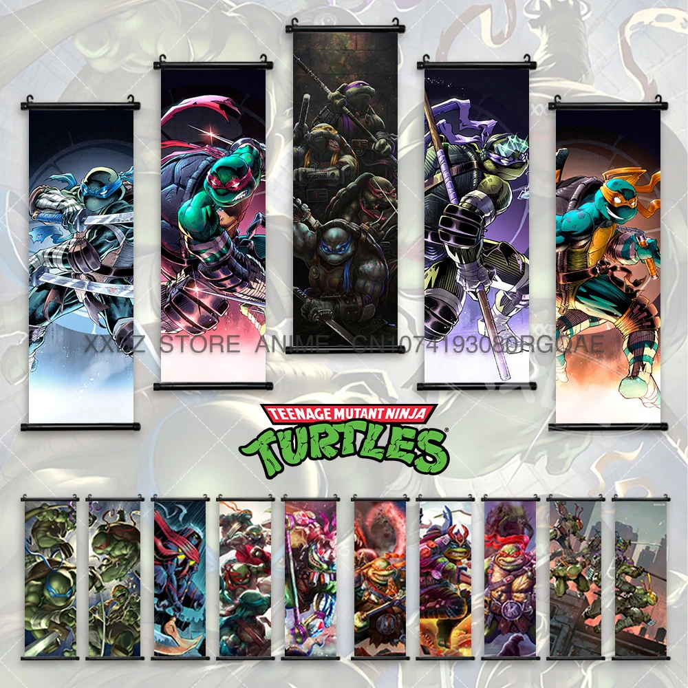 Ninja Turtles Poster TMNT Hanging Painting Leo Wall Art Raph Scrolls Picture Michelangelo Home Decoration Donatello Wallpaper