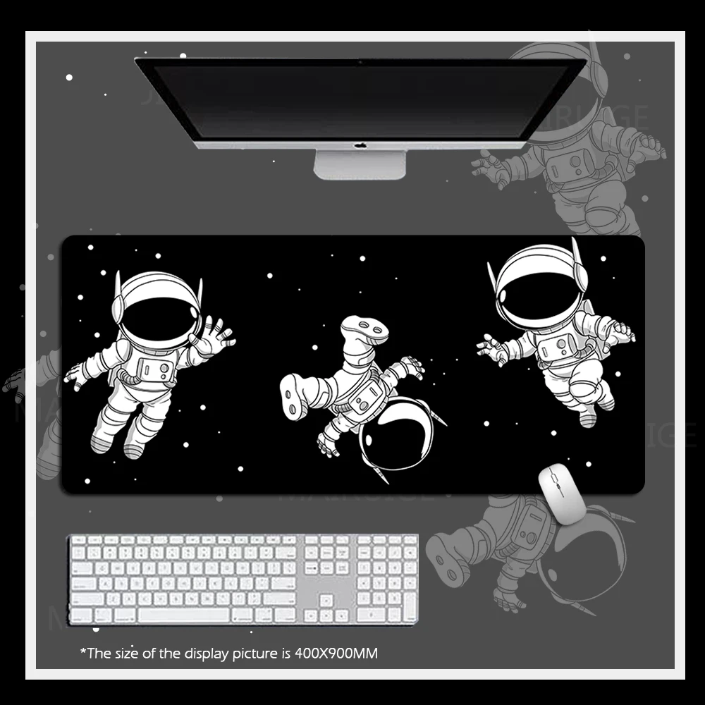 

Black Mouse Pad Large Mouse Pads Rubber Keyboard Mouse Mats Gamer cute Astronaut DeskMat XXL Space Gaming Accessories Rug for PC