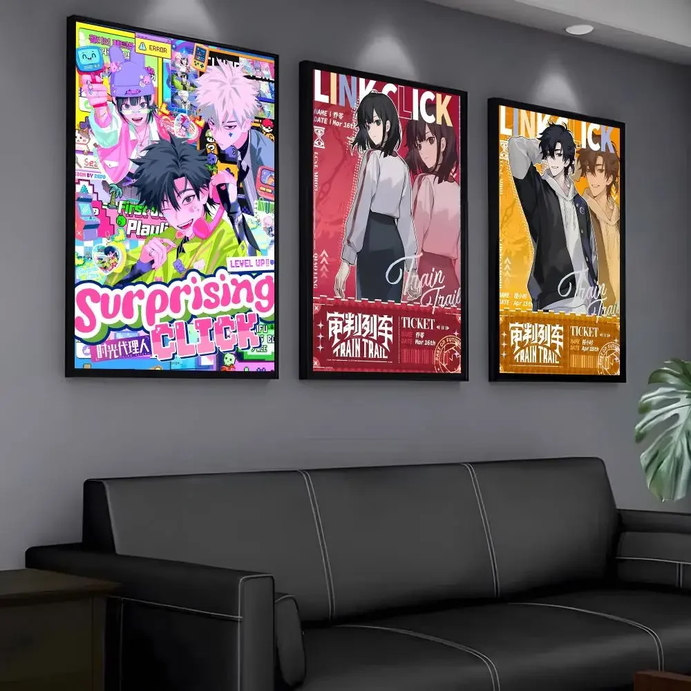 Anime L-Link Click Poster Modern PP Paper Wall Art Sticker Minimalist Decorative for Home Wall Decor Gift
