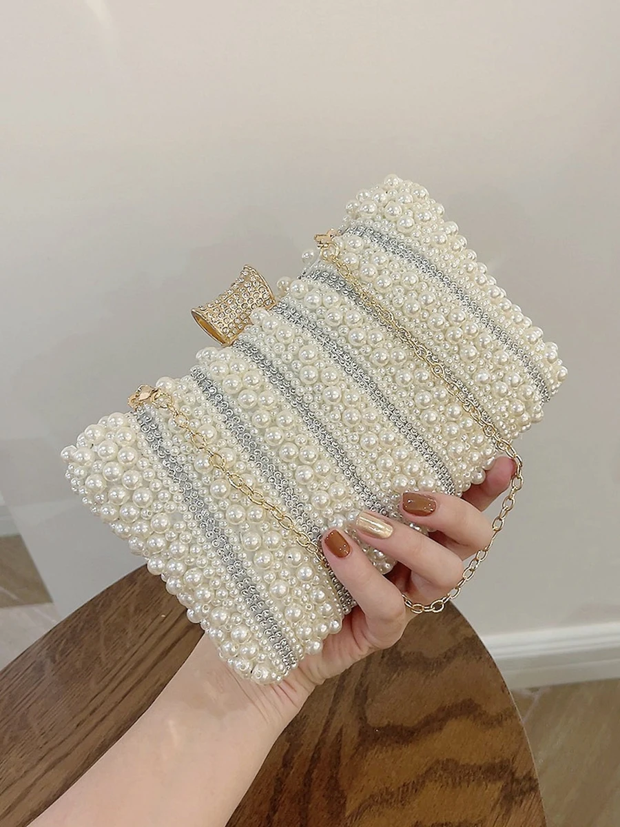 Diamonds Small Bags Pearl Handbags Women\'s Banquet Celebrities Handbags With Evening Dresses Cheongsam Clutch Purse