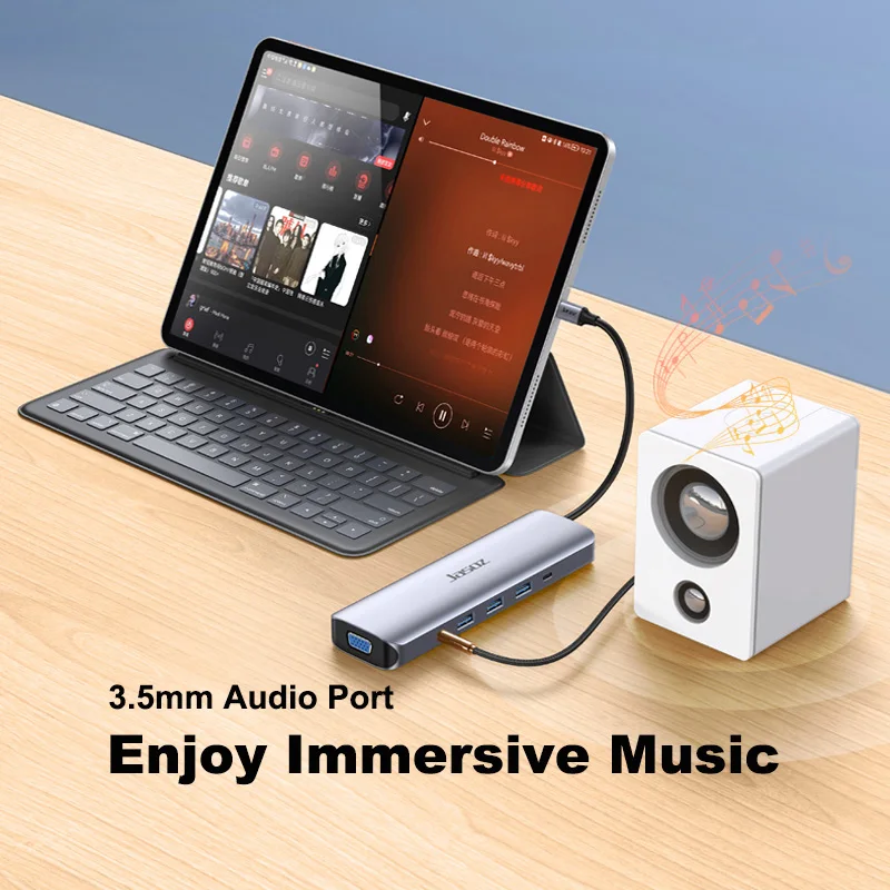 Jasoz USB C HUB Type C to HDMI RJ45 USB 3.0 Adapter 8 in 1 USB C to USB Dock Station For MacBook Pro Air Switch USB C Splitter