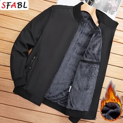 Luxury Autumn Winter Warm Parka Jacket Men Fleece Casual Vintage Parkas Outerwear Solid Color Mens Fashion Stand Collar Jackets
