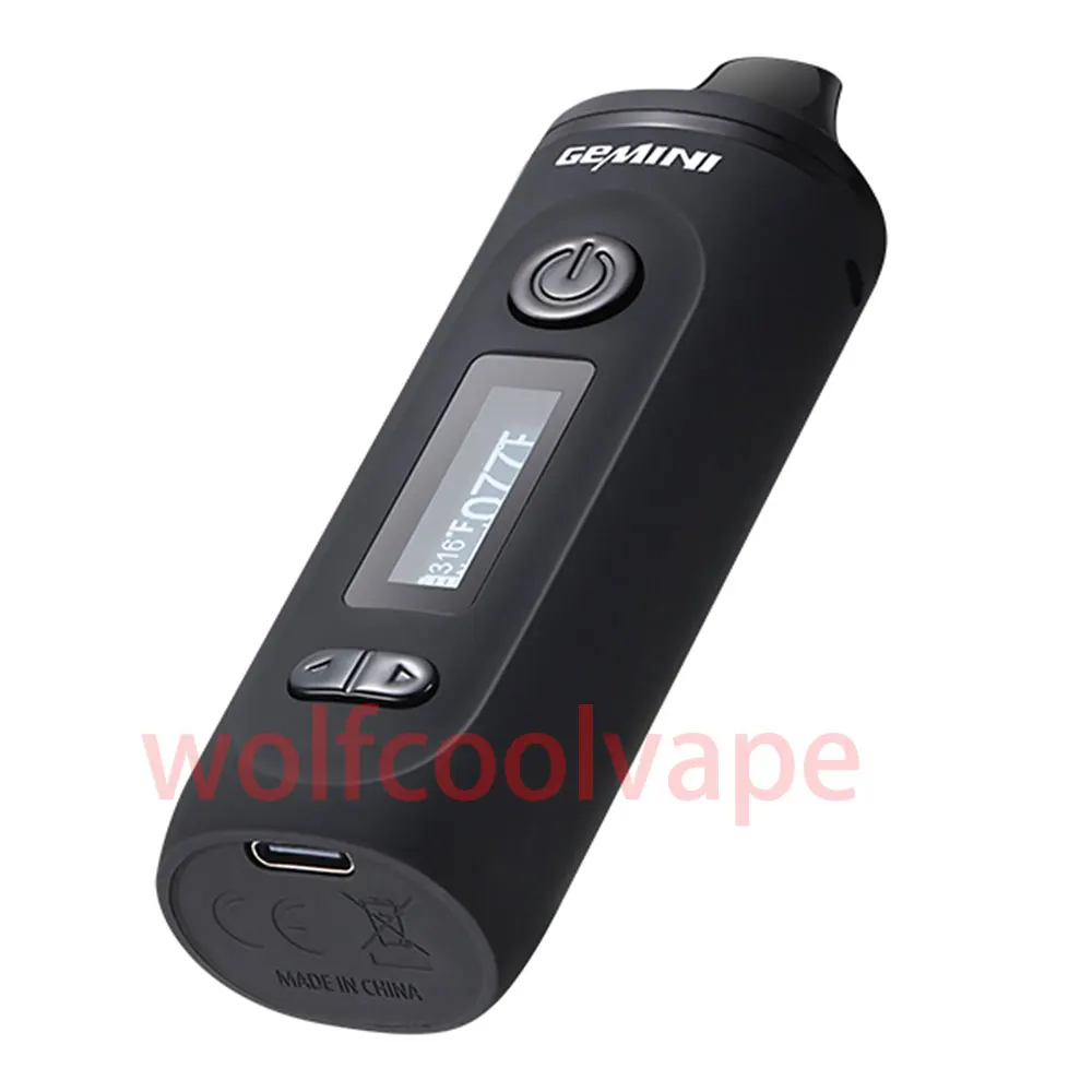 Dry Herb Vaporizer Gemini Herbal Starter Kit E Cigarettes Vape Pen Kits Tempreture Control OLED Screen 2200mah