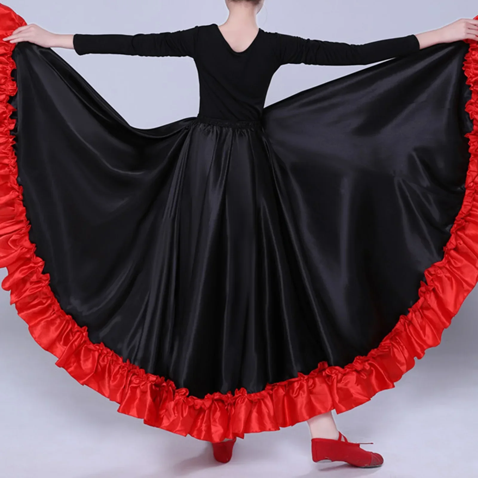 Sukienka Pasodo Bray dla dziewczynek, hiszpańska spódnica Paso Doble Matado, kostium do tańca flamenco i latynoamerykańskiego, spódnica z falbankami, strój taneczny na występy sceniczne.