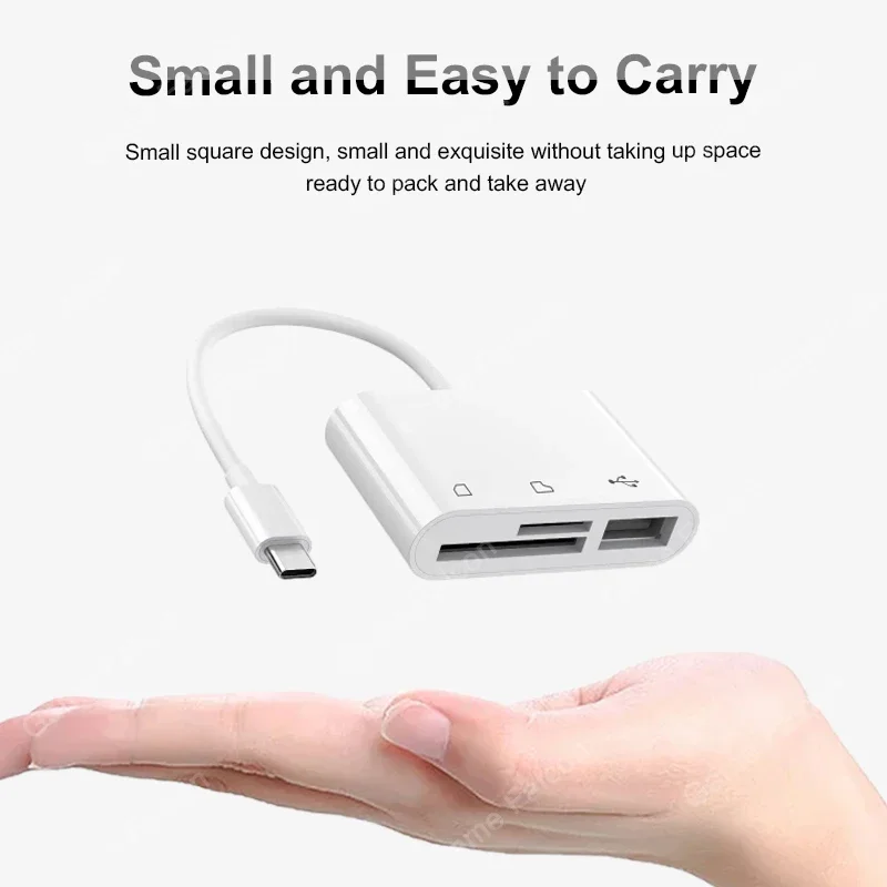 3 in 1 Multi Port Hub Converter USB Type C  Card Reader USB TF SD Micro SD OTG Adapter For iPhone 15 Laptop Huawei Samsung