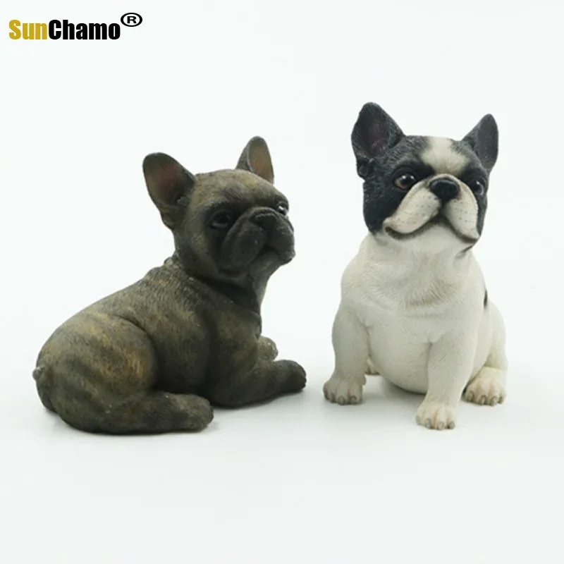 

New French Bulldog Sitting Posture Small-scale Bullfighting Car Interior Fitting Simulation Animal Dog Model Figurines Miniature