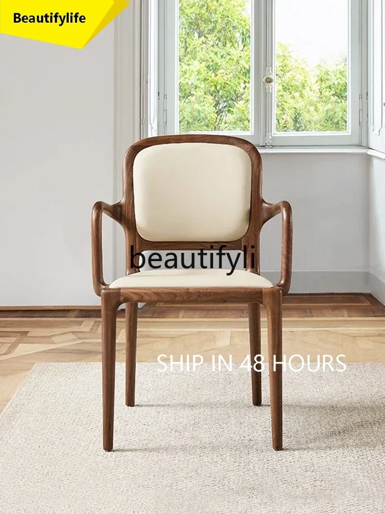PPP MM46 A North American black walnut leisure chair Italian designer leather solid wood sofa chair single