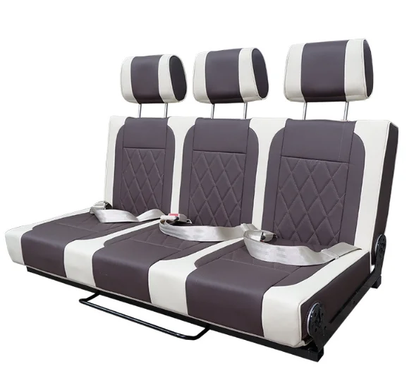 RV Seat Factory Direct Camper Van Bench Triple Seat Folding With 3-point Belts For Motorhomes For Caravan RV