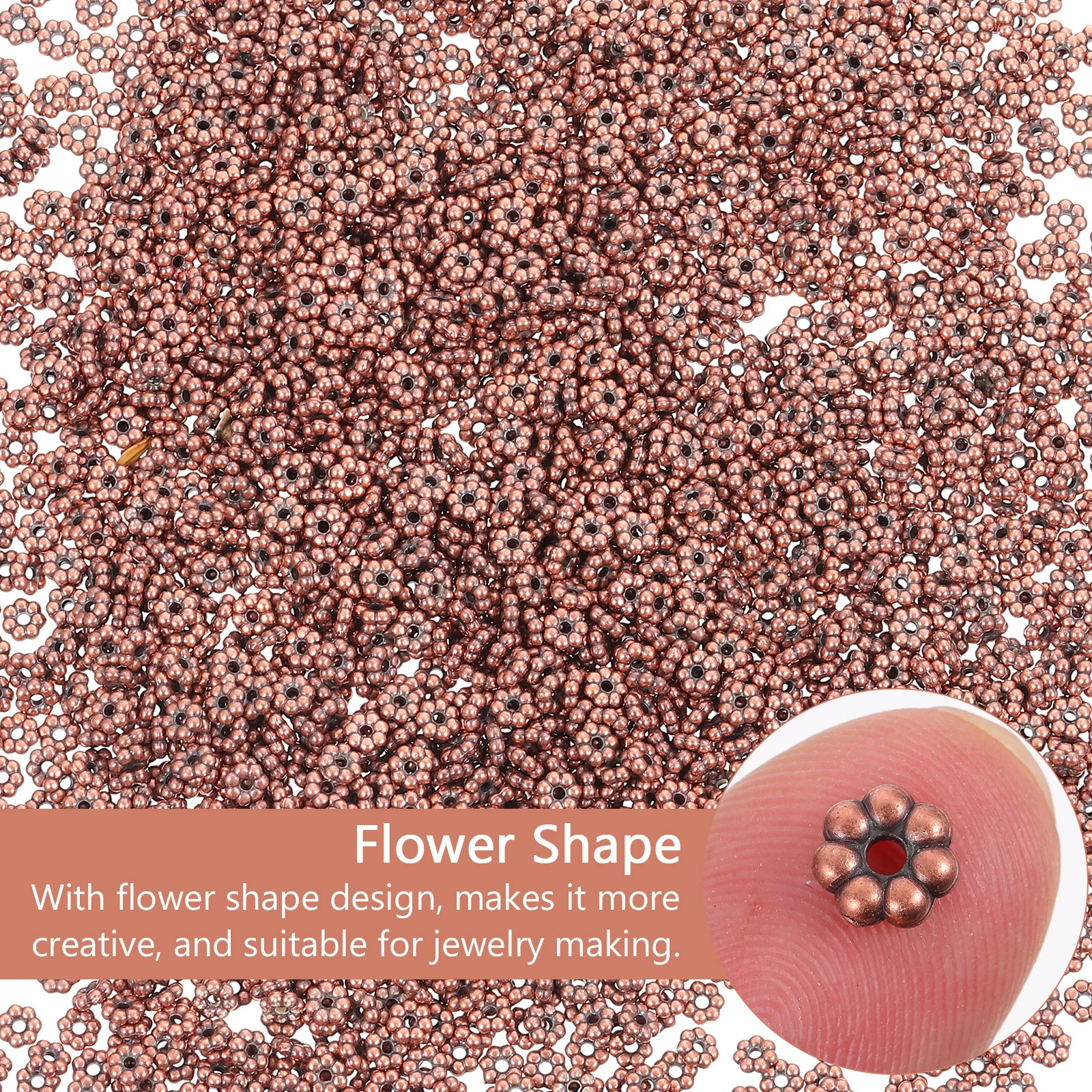 

2000Pcs Delicate Flower-Shaped Beads Smooth Finish Plastic Beads for DIY Jewelry Making Handicraft Decoration Supplies