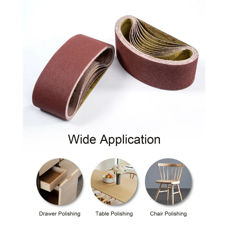 120pcs-carton 75 x 510 mm Butt Joint Aluminum Oxide Sanding Belts 24 Grit Abrasive Belt OEM