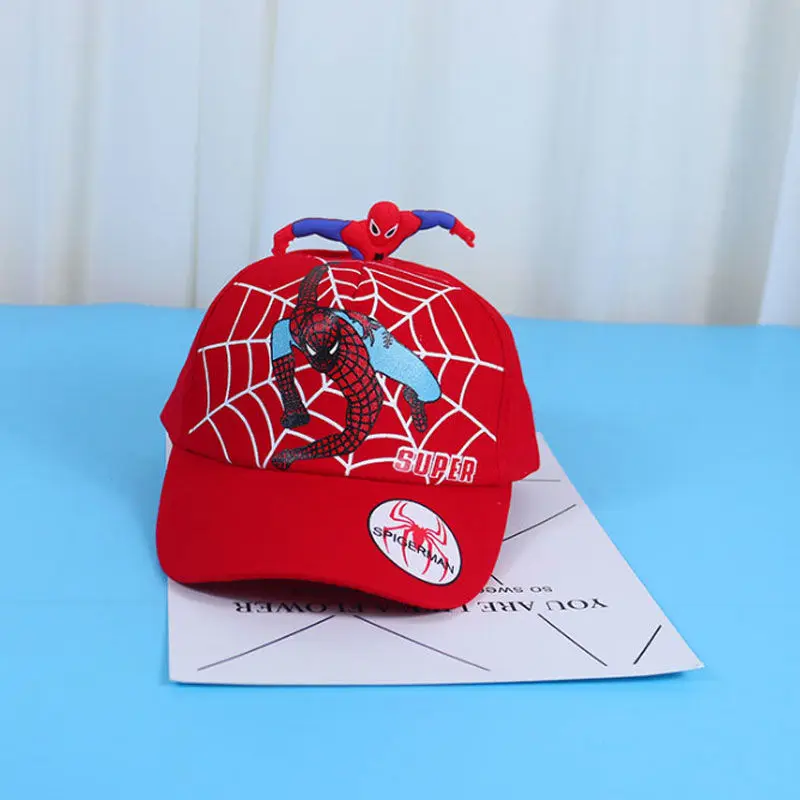 Anime Marvel cartoon three-dimensional doll Spider-Man children's sunshade baseball cap Male summer and autumn breathable cap