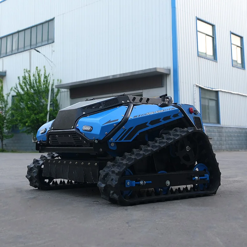 Remote Control Crawler Mower with 300m Range 800mm Width 10-200mm Remote Height 70° Slope Hybrid High Low Speed for Lawn Care view 2