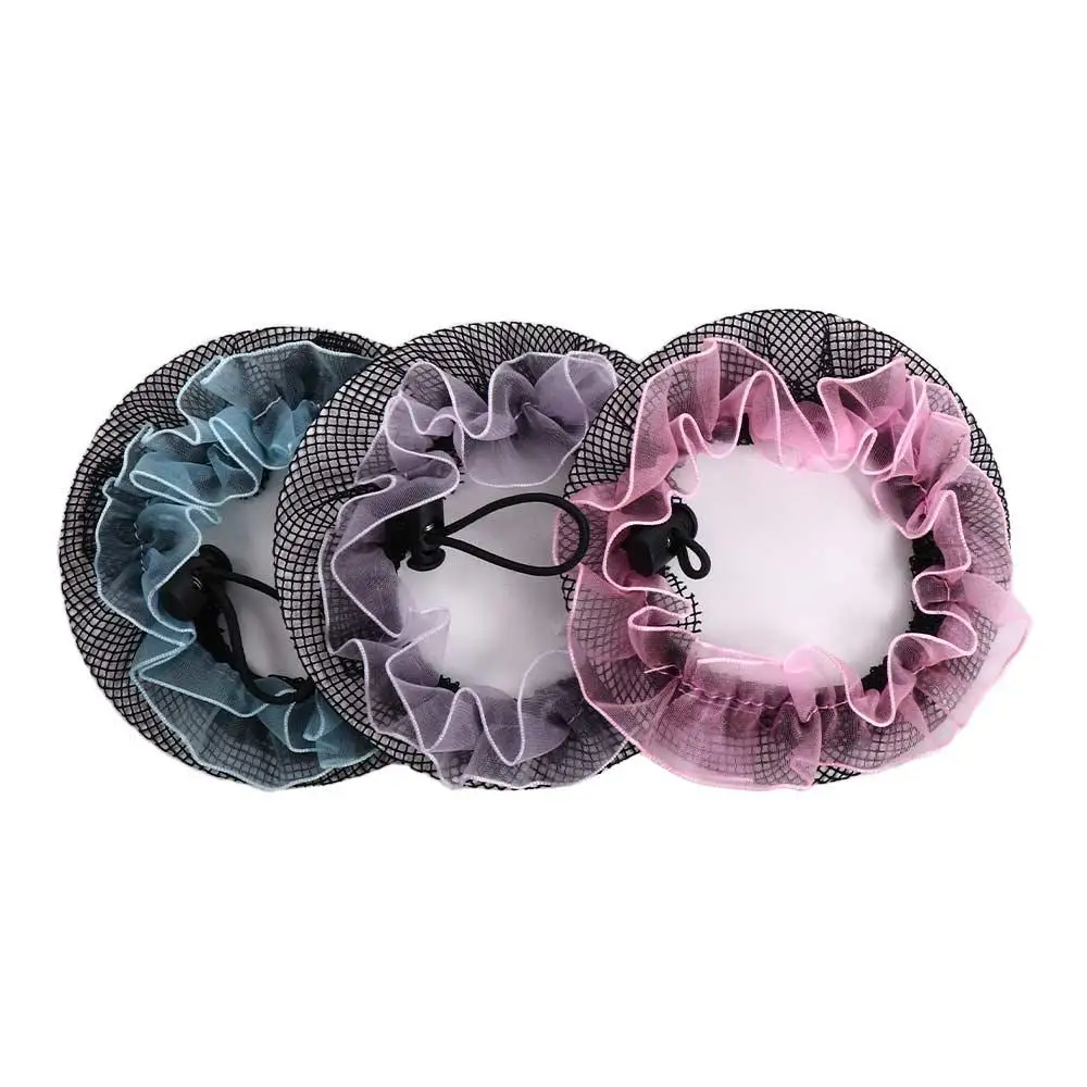 For Women Sweet Hairbands Adjustable Hollow Elastic Hair Holder Ballet Bun Hair Nets Girls Drawstring Snoods Ponytail Holder