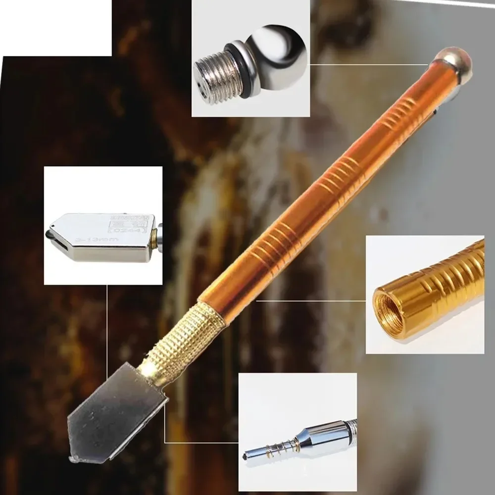 Tagliavetro diamantato Tagliapiastrelle in ceramica manuale Utensile da taglio per vetro da 5-12 mm Manico antiscivolo