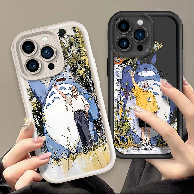 Lovely T-Totoro M-Miyazaki For iPhone 15 14 13 12 11 XS XR X Pro Max Plus Eye Ladder Phone case