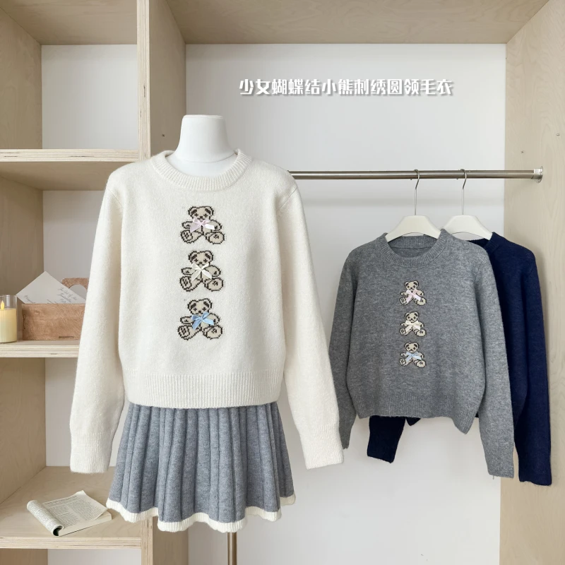 Korean Style Knit Sweater Women Long Sleeve Loose Pullover O-Neck Tops Autumn Winter Sweet Casual Versatile Sweater