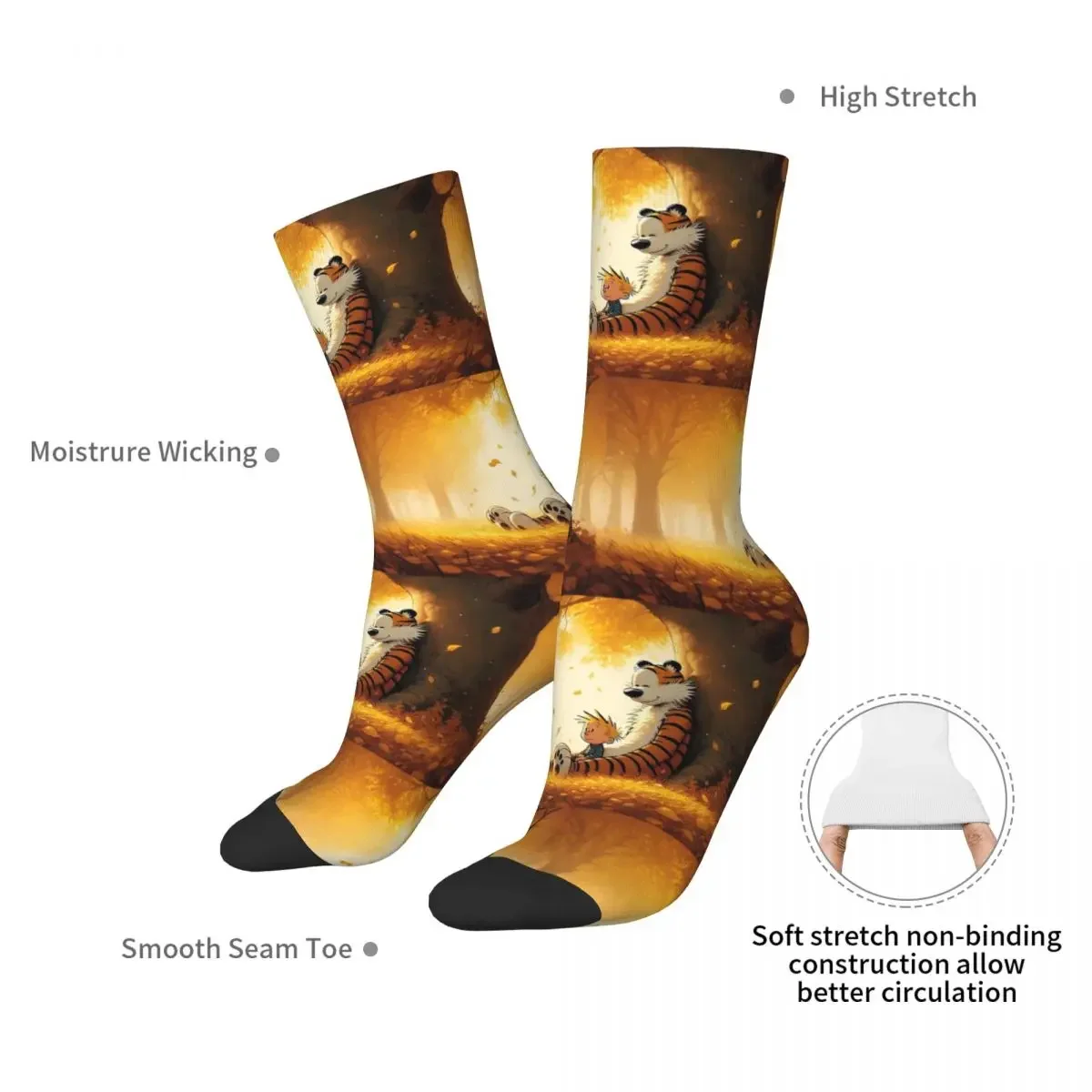 Calvin Hobbes Classic Socks Harajuku High Quality Stockings All Season Long Socks Accessories for Man's Woman's Christmas Gifts