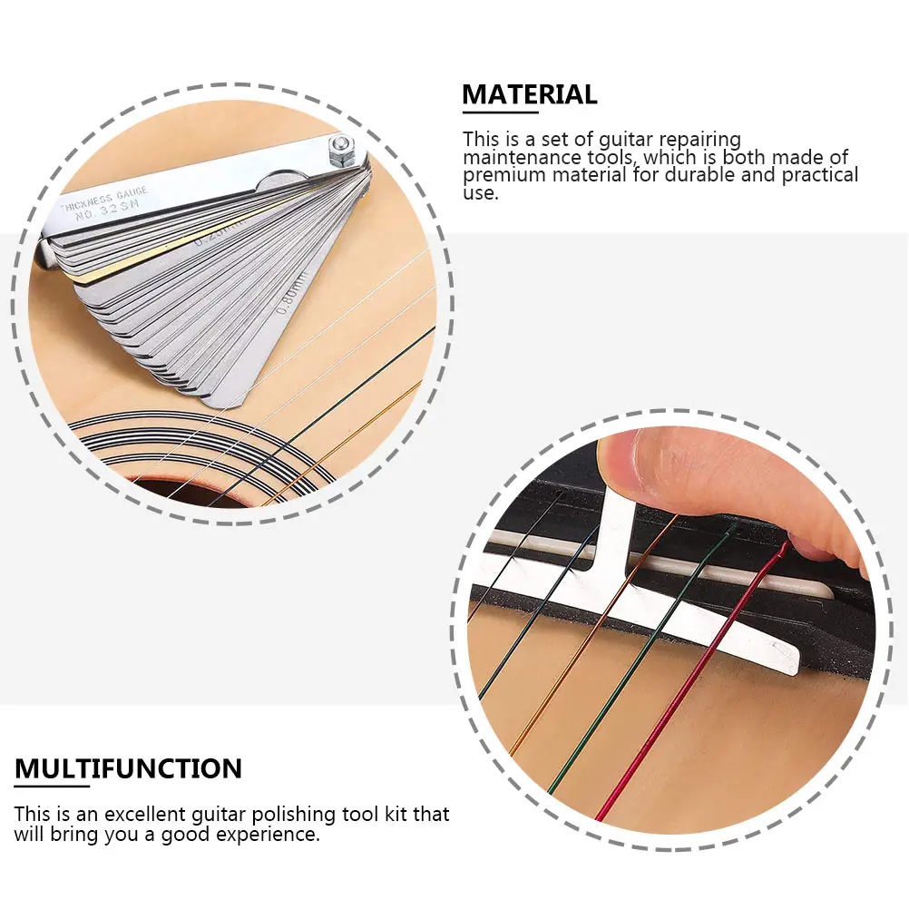 

19 Pcs Files Guitar Pillow Set Tools Accessories Electric Stainless Steel Sanding