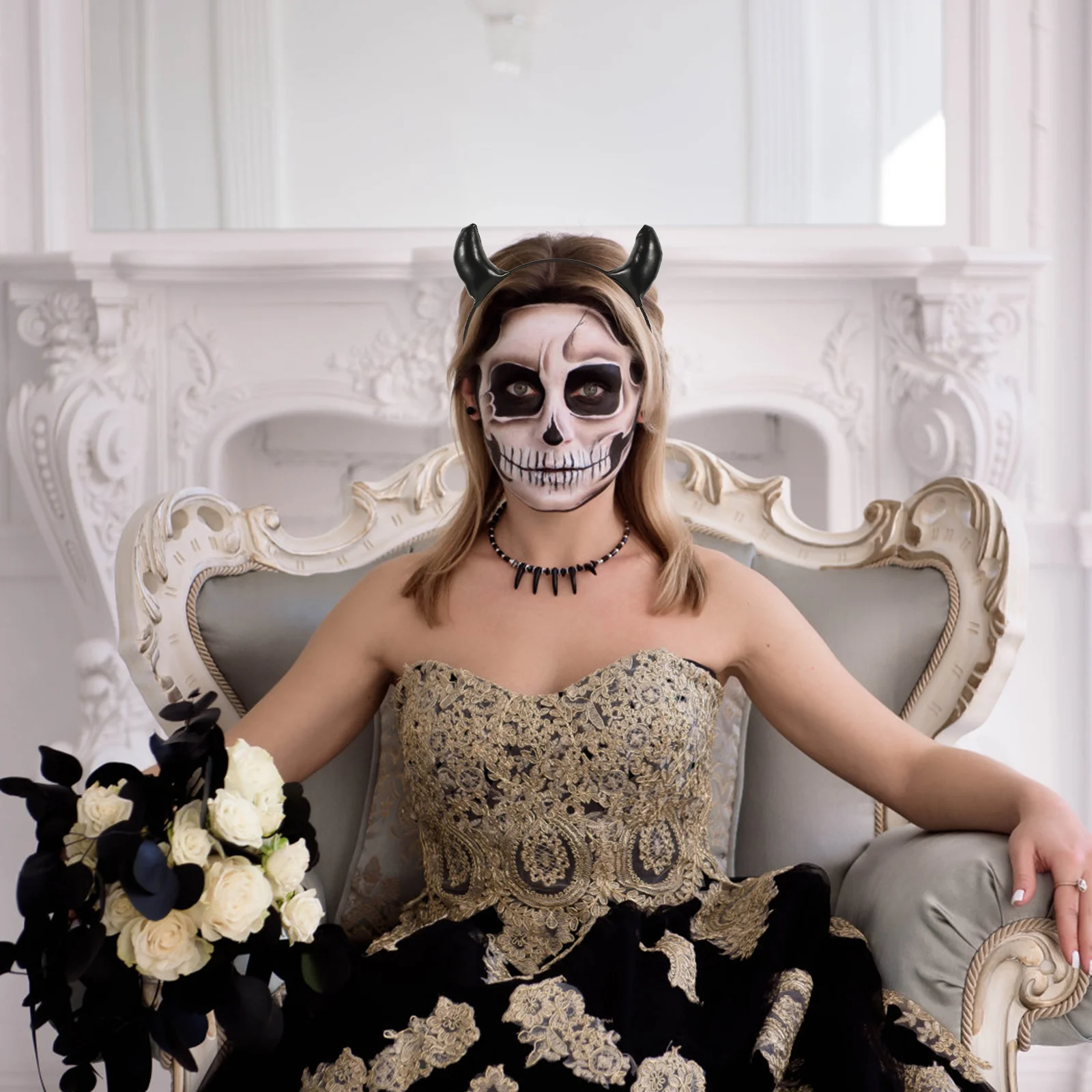 Demon Horn Headband Halloween Costumes Accessory Horns Headbands Party Hair Clips Child