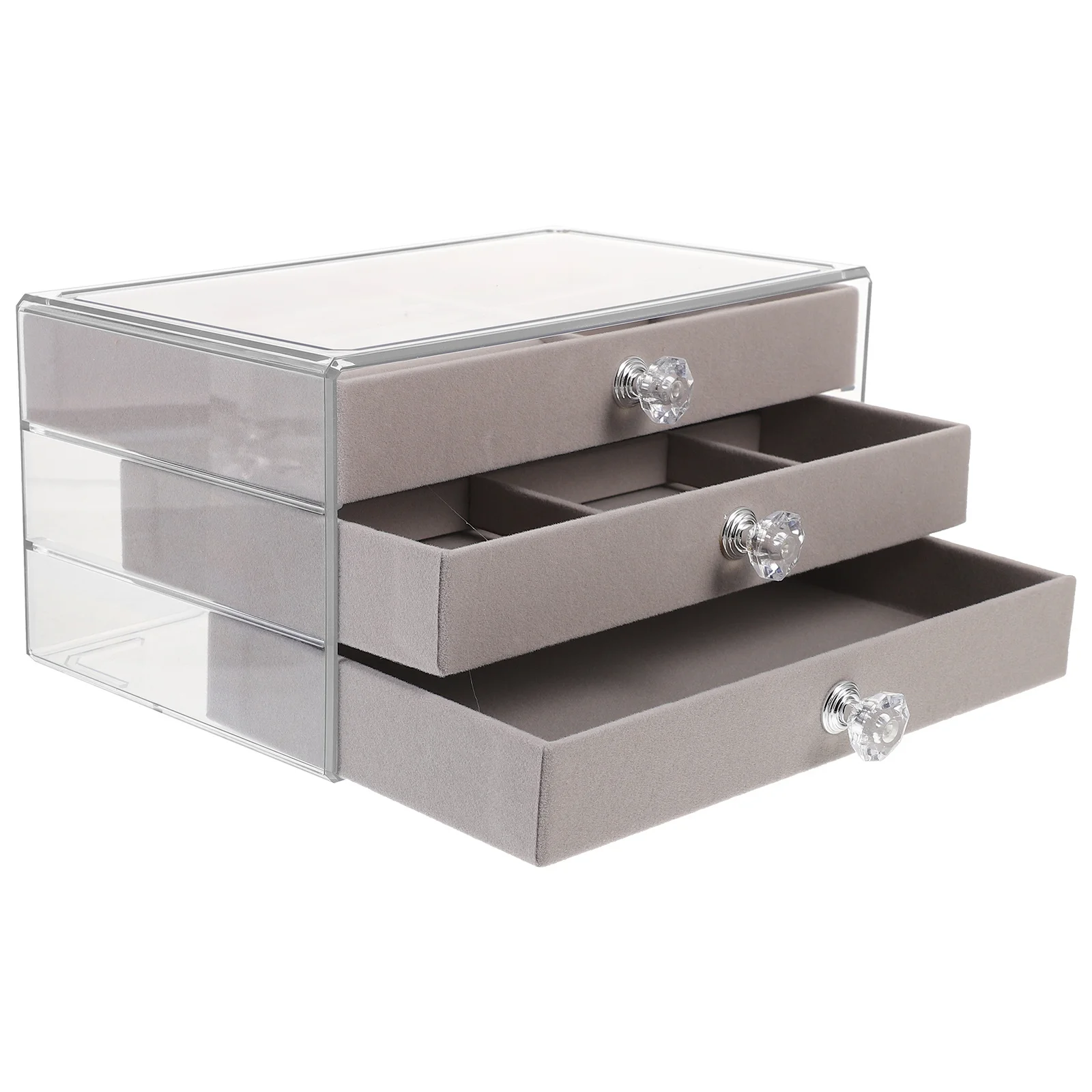 

Multifunctional Jewelry Organizer Drawer Stackable Jewelry Storage Box for Necklaces Earrings Bracelets Desktop Vanity Organizer