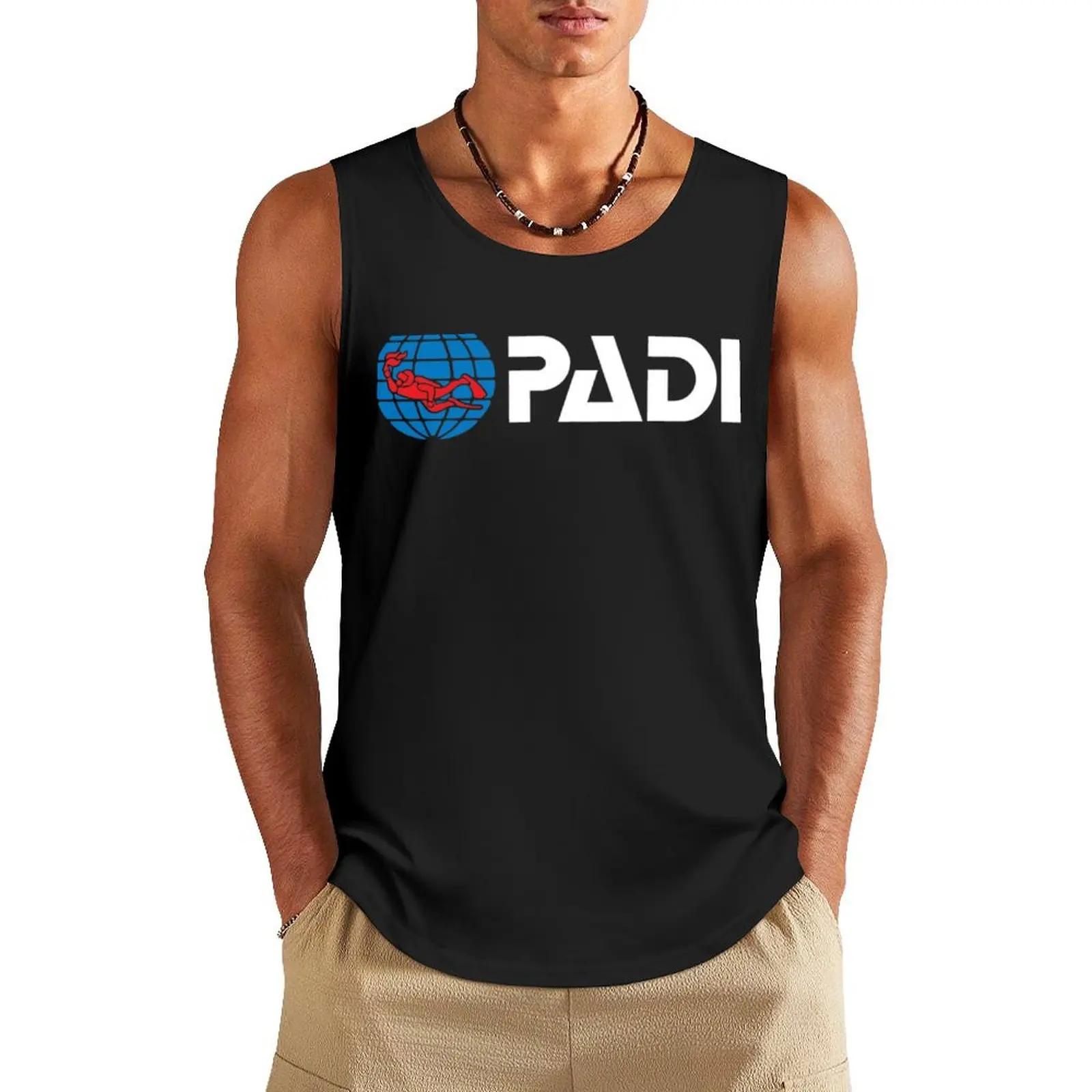 

PADI Logo Tank Top Men's summer clothes gym training accessories quick-drying t-shirt summer Men's tops