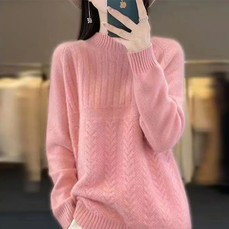 Daling Town Maglione lavorato a maglia Guangzhou antou Capispalla da donna Trendy High-ne Manica lunga Autunno Faion Vestibilità regolare