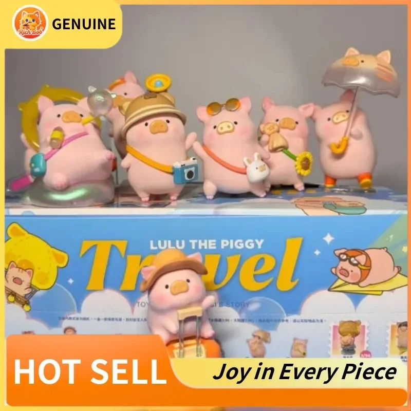 

Подлинная Lulu Pig The Piggy, дорожная слепая коробка, кавайные мультяшные загадочные коробки, декор для куклы, украшение для стола, сюрприз, подарок на день рождения