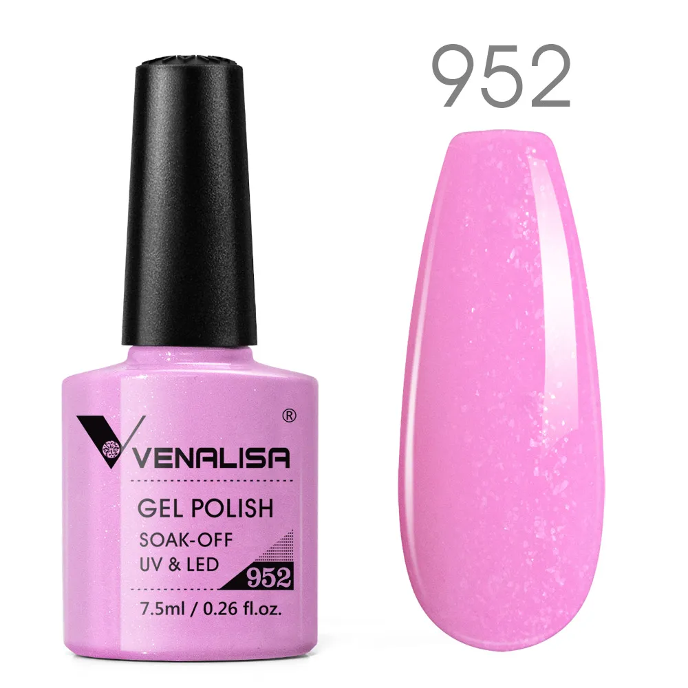 7.5ml Venalisa Nail Gel Polish Great Coverage Glitter Color Nail Manicure Soak Off UV LED Gel Varnish Thick Base Reinforce Gel