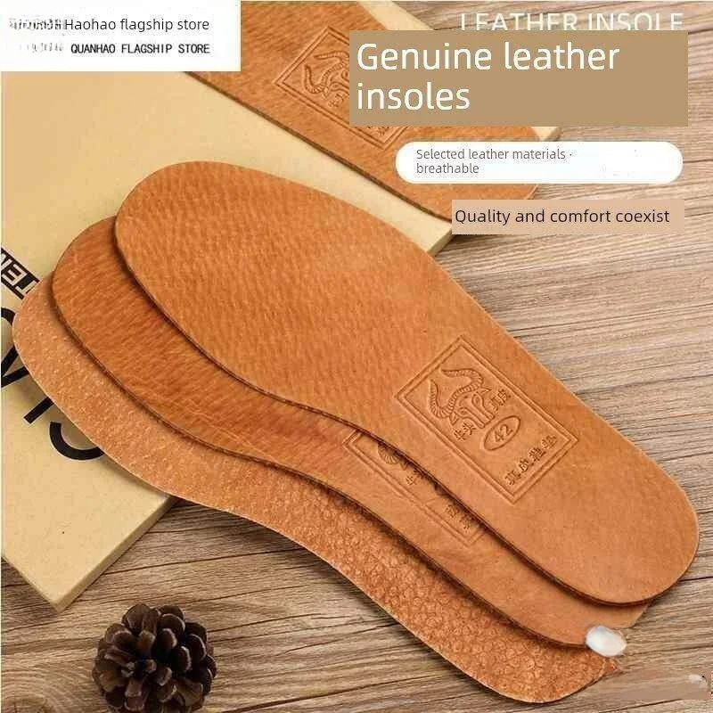 thickened-cowhide-shoe-insoles-men's-anti-odor-breathable-summer-sweat-absorbent-pigskin-footwear-inserts-heel-cushioning