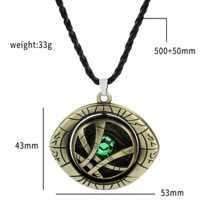 Marvel Avengers Dr Strange Kalung Pria Dokter Strange Infinity Time Batu Mata Agamotto Gantungan Kunci Kalung yang Dapat Diputar Kpop 10 legenda marvel penjualan terbaik thanos - №